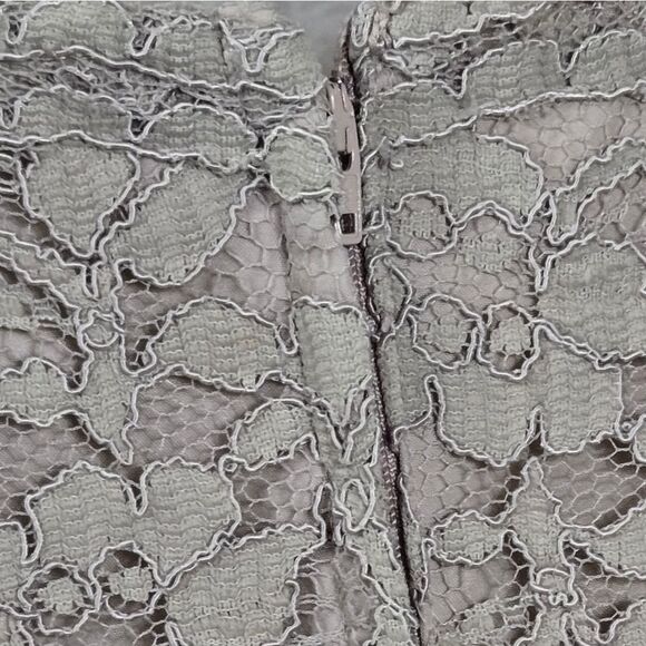 David's Bridal Short Lace Mesh Dress with Halter Neckline Biscotti Beige Size 16 - Picture 9 of 14